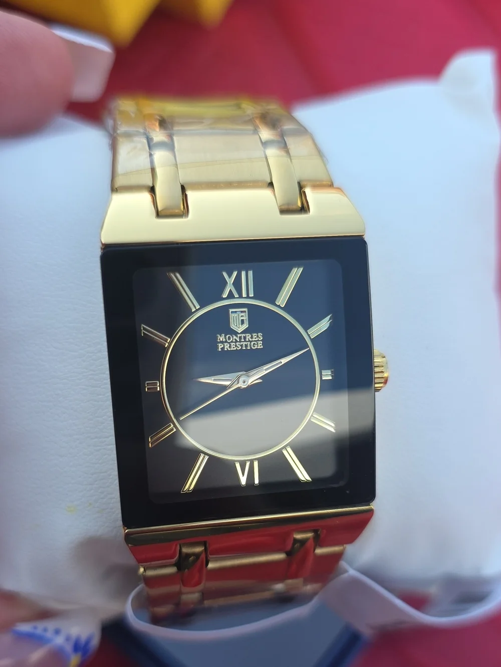 419.  Invicta X Montres Prestige Men's Square Gold/Black Dial Watch MPW-0252
